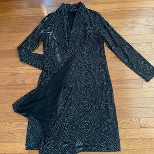 J. Jill Wearever Black Polka Dot dress ~ PS ~ 3/4 sleeve